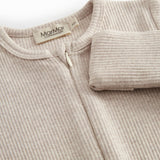Beige long-sleeved modal dress for baby