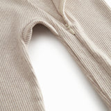 Beige long-sleeved modal dress for baby