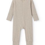 Rompy Zip - Romper, Light Beige Mel.