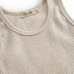 Ribstrikket beige modal undertrøje til børn