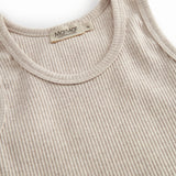 Ribstrikket beige modal undertrøje til børn