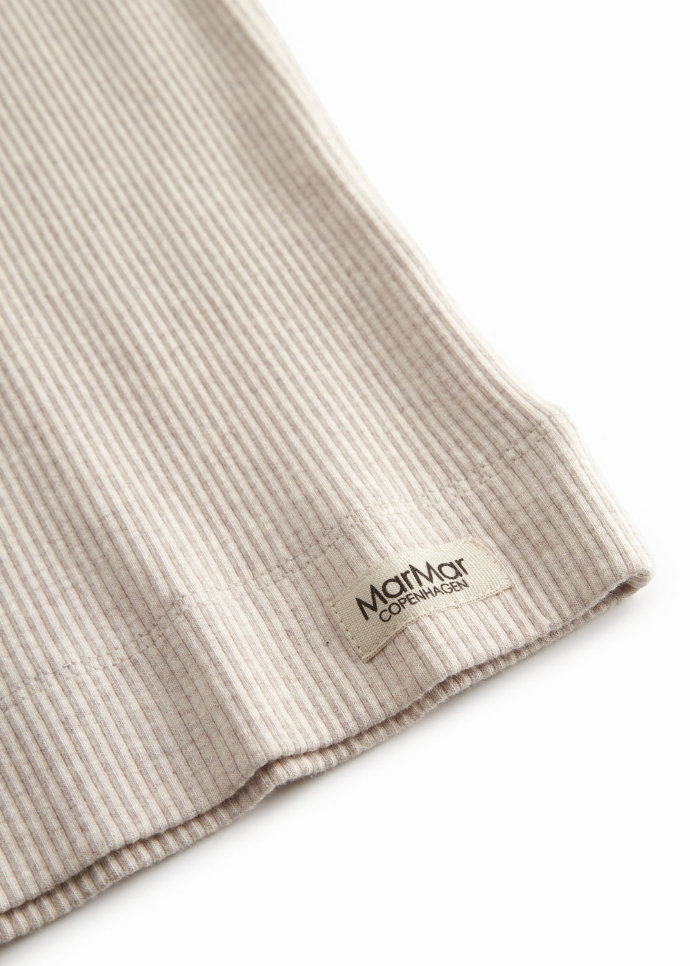Beige modal ribbed t-shirt for children
