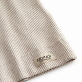 Beige modal t-shirt for children with stand-up collar