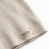 ribbet t-shirt for children in light beige with buttons