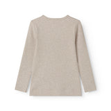 Beige langærmet modal t-shirt til børn