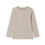 Beige long-sleeved modal t-shirt for children