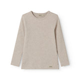 Beige long-sleeved modal t-shirt for children