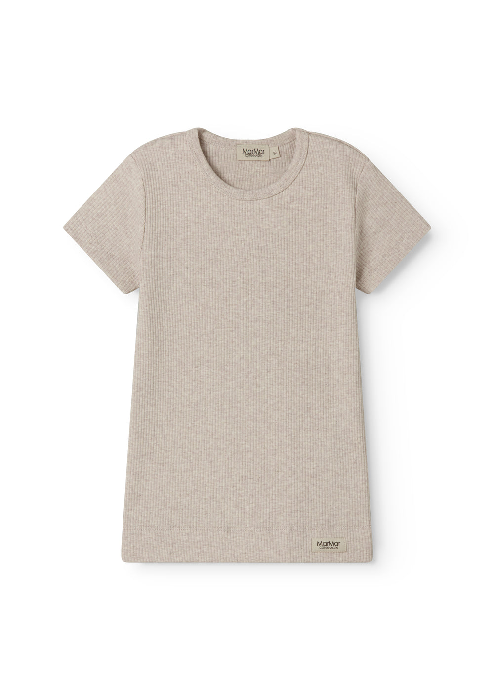 Beige short-sleeved modal t-shirt for children