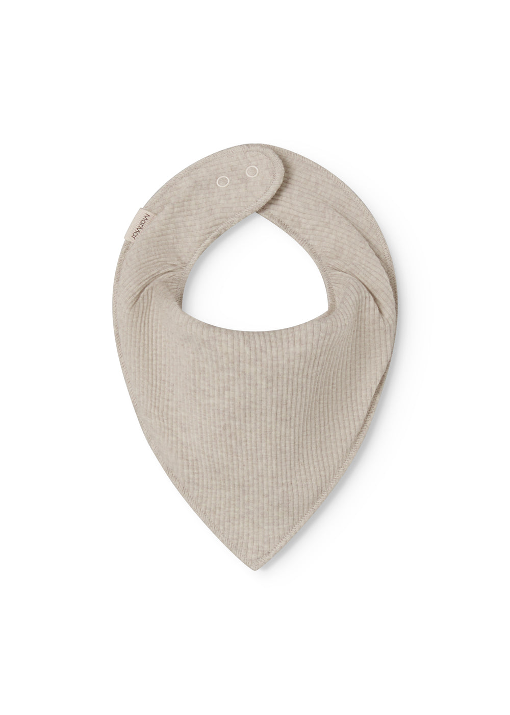 Beige baby salves that close with a button.