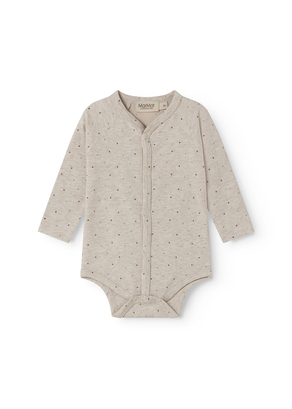 Langærmet beige bodystocking til nyfødte