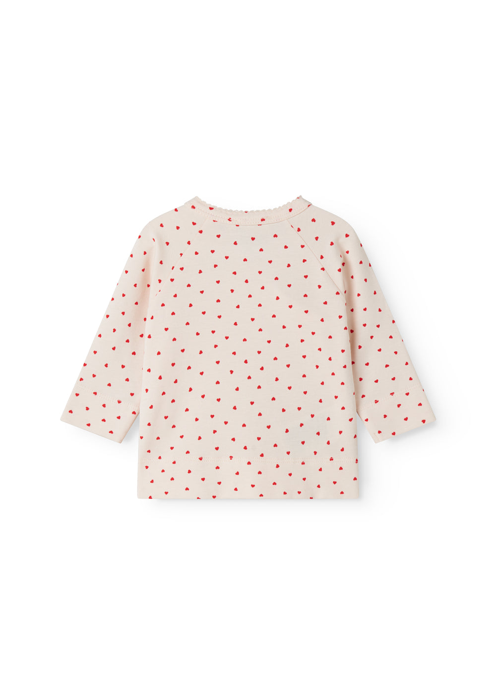 Fitted blouse for newborns with a snap closure and heart print
