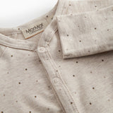 Beige printed bodysuit for newborns with front closure