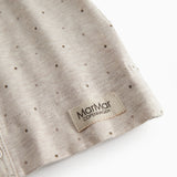 Beige printed bodysuit for newborns with front closure