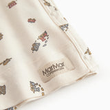 Fitted blouse for newborn baby with snap closure and train print