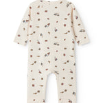 Heldragt til nyfødt med tog print