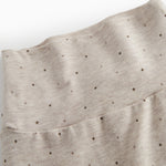 Beige baby pants for newborns with a sweet print