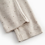 Beige baby pants for newborns with a sweet print