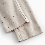 Beige baby pants for newborns with a sweet print