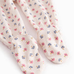 Baby pants with feet and flower print for the newborns