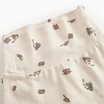 Baby pants with feet and train print for the newborns