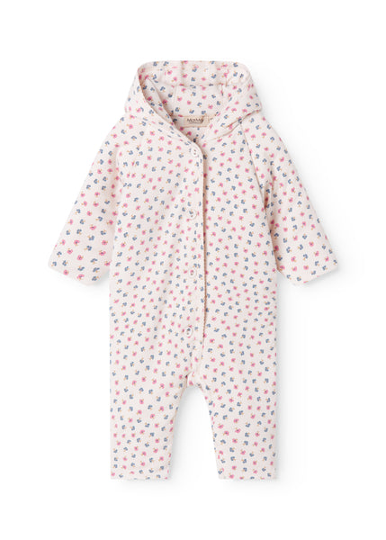 Lined Jumpsuit for Newborn with Hood and Button Closure – MarMar