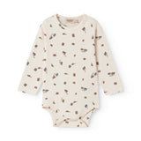 Warm baby bodystocking with a dog print