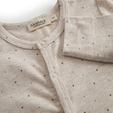 Beige baby dress with a nice print and button closure all the way down.