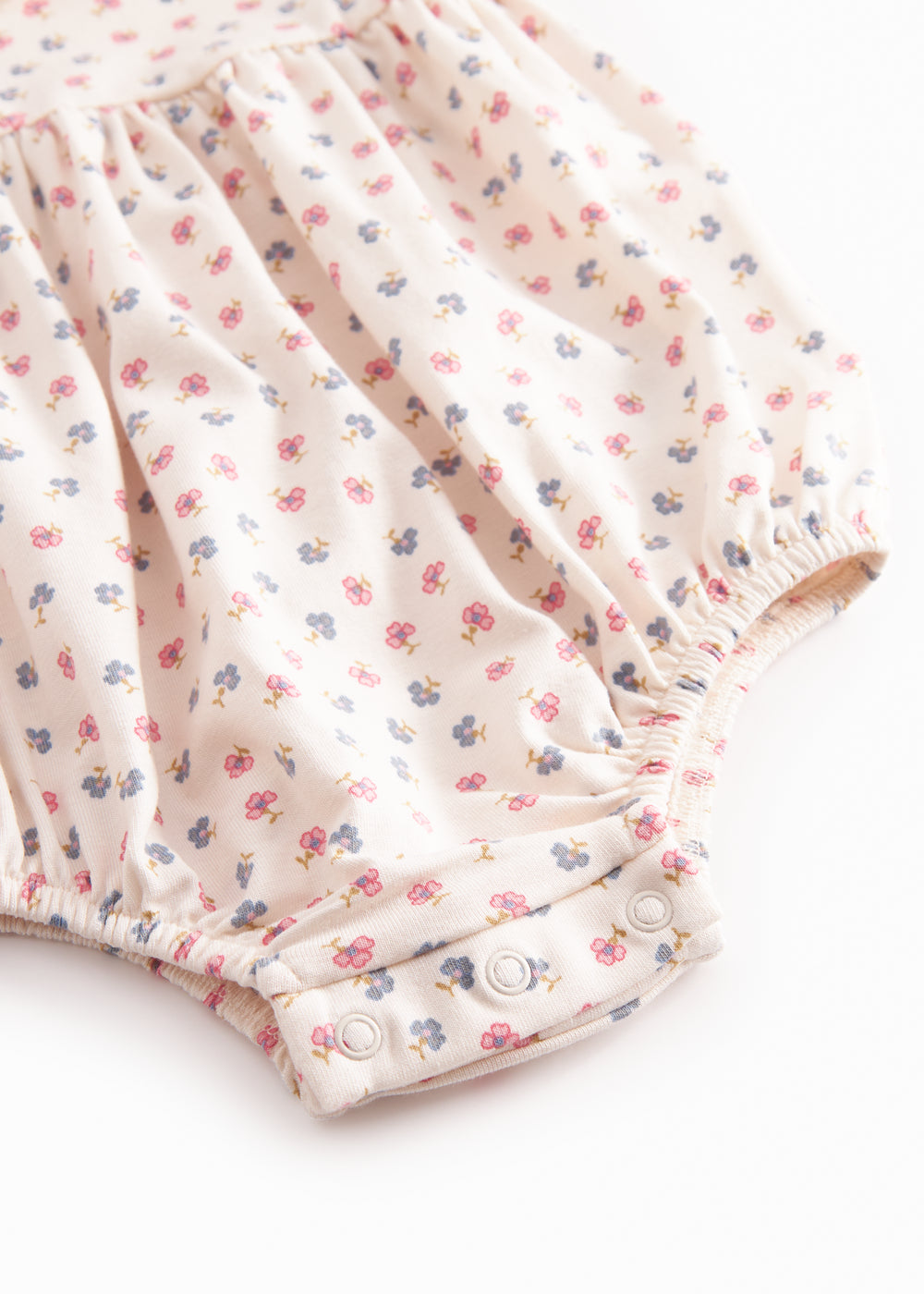 Langærmet baby bodystocking med flæser krave or blomster print