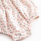 Langærmet baby bodystocking med flæser krave or blomster print