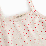 Shorts for children without sleeves and with a cute heart print.