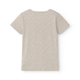Beige kortærmet t-shirt til børn med et fint print