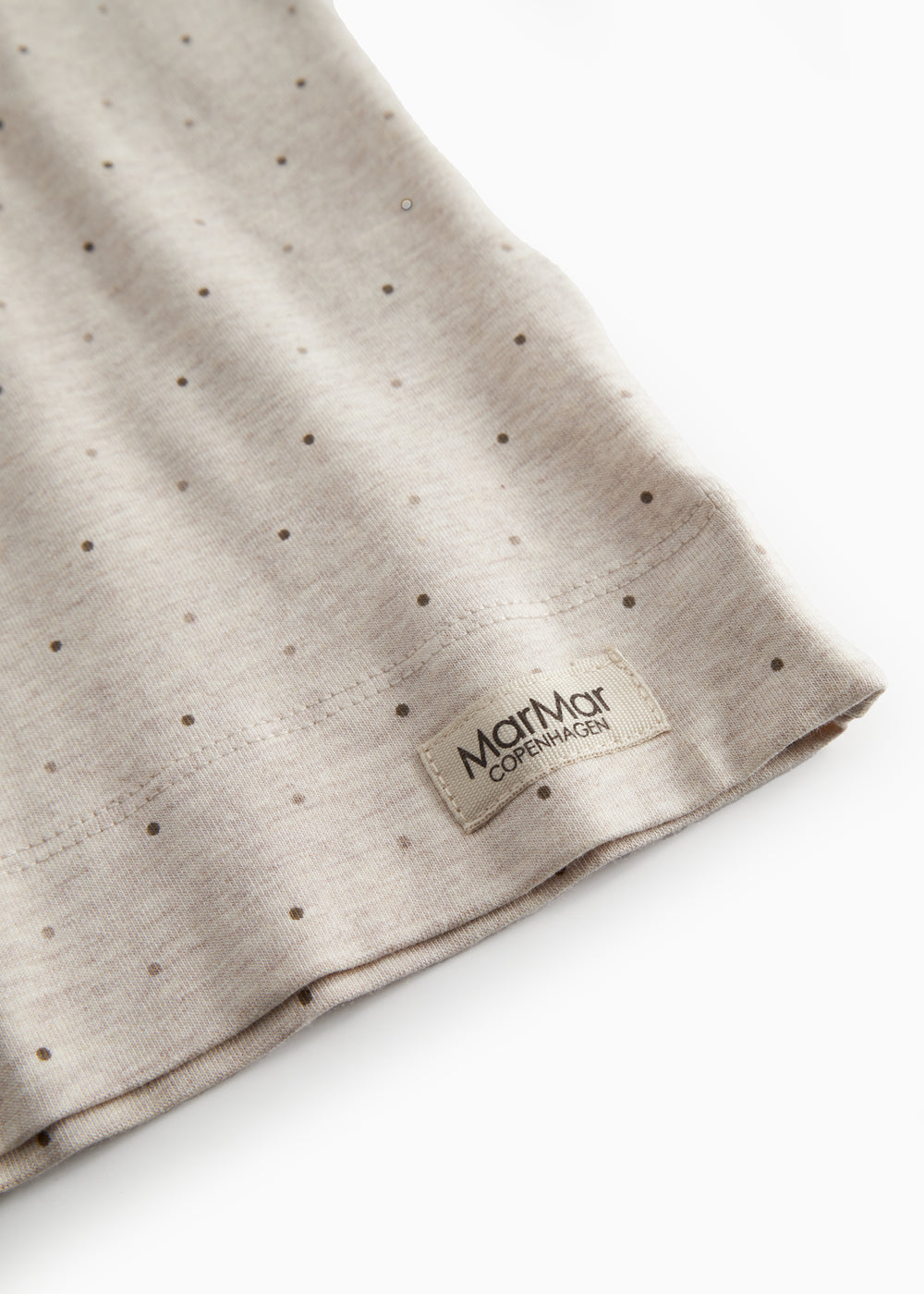 Beige short-sleeved t-shirt for children with a nice print.