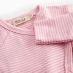 Langarm slouchy baby blouse with bright red stripes