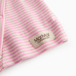 Langarm slouchy baby blouse with bright red stripes