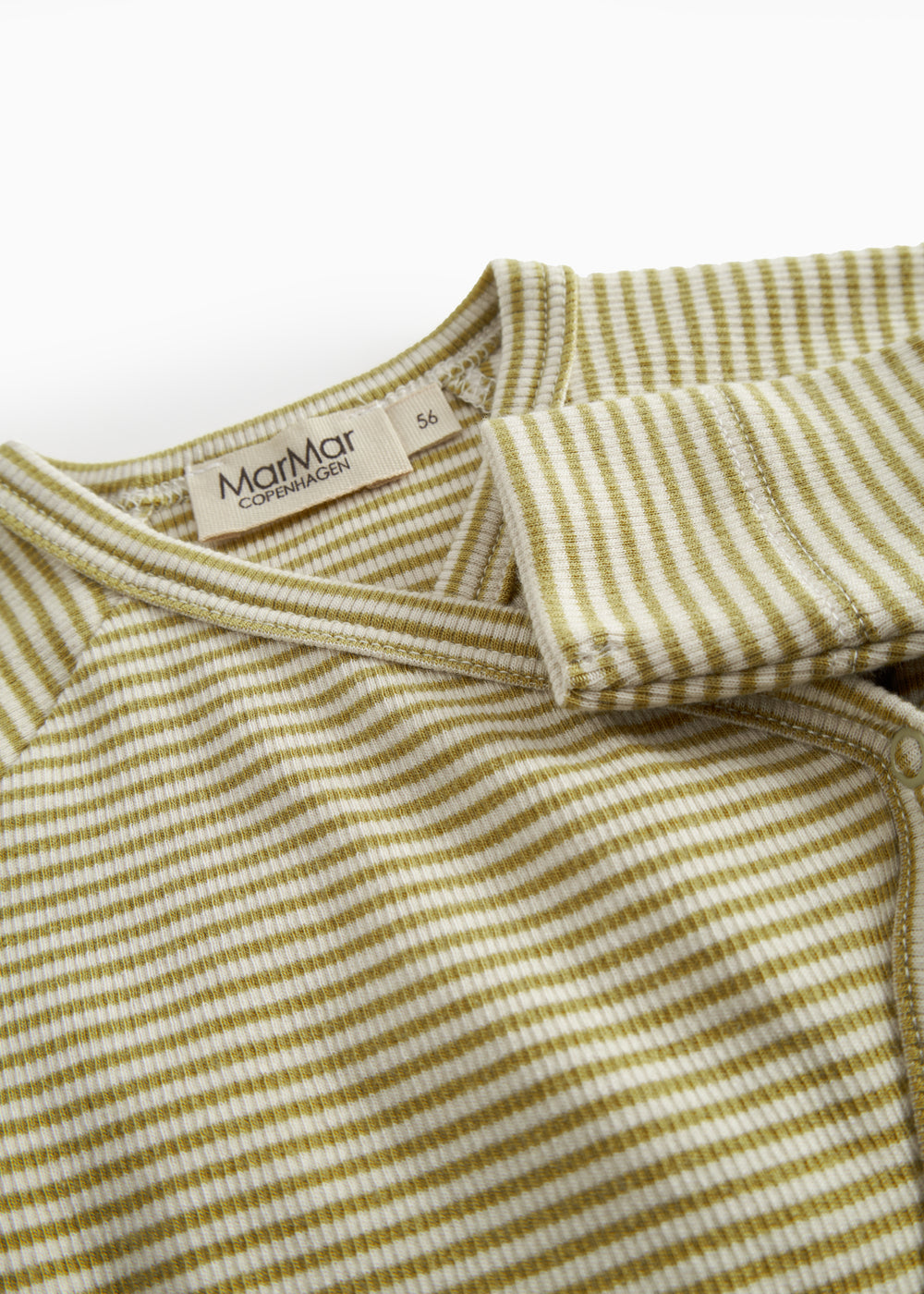 Langarm reversible baby blouse with green stripes