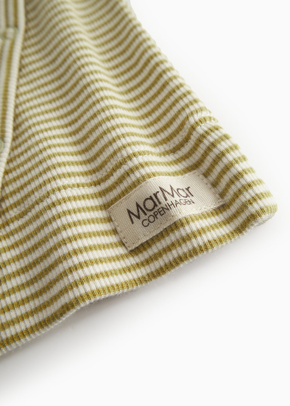 Langarm reversible baby blouse with green stripes