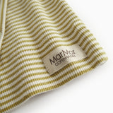 Langarm reversible baby blouse with green stripes