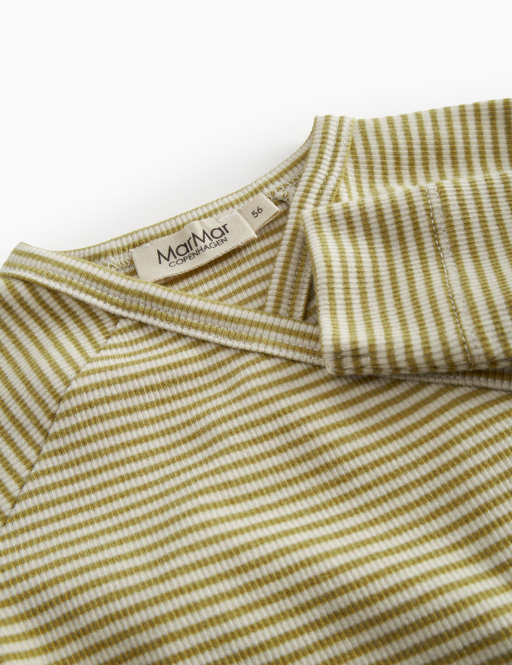 Green-striped baby jacket with a front closure