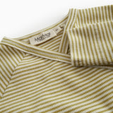 Green-striped baby jacket with a front closure