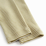 Green striped pointelle pants for newborns.