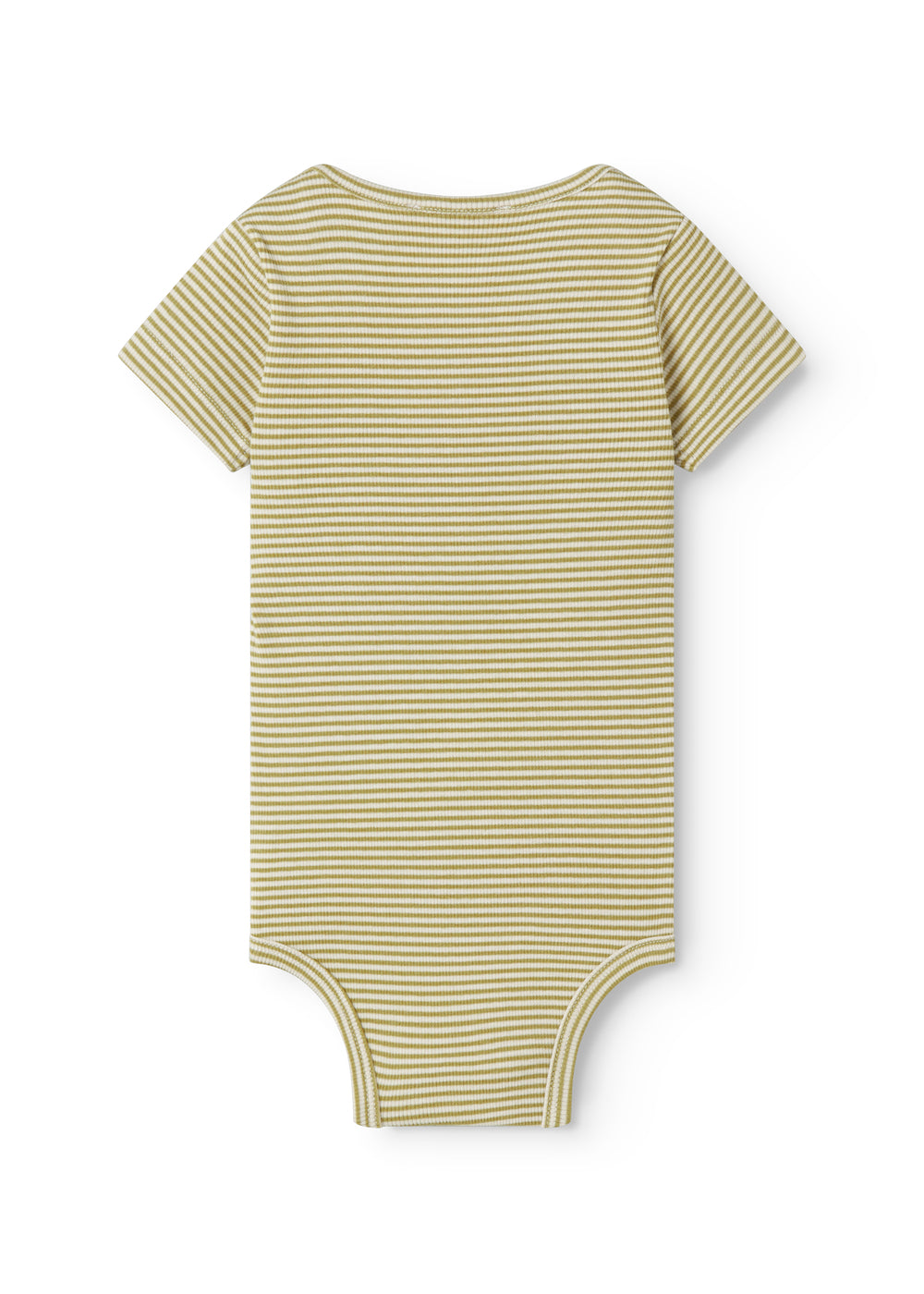 Kortærmet baby bodystocking med grønne striber 