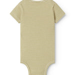 Kortærmet baby bodystocking med grønne striber 