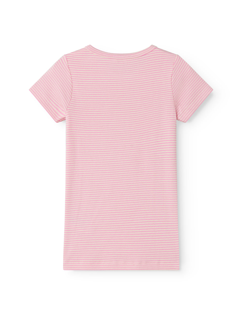 kortærmet børne t-shirt med lyserøde striber