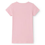 kortærmet børne t-shirt med lyserøde striber