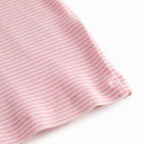 Short-sleeved children's t-shirt with bright red stripes.