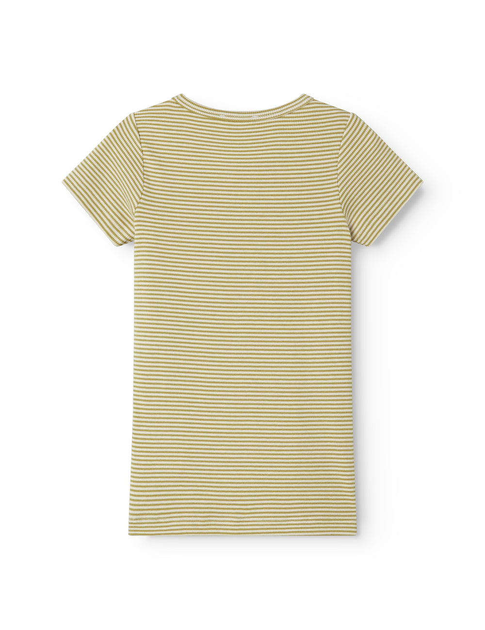 kortærmet børne t-shirt med grønne striber