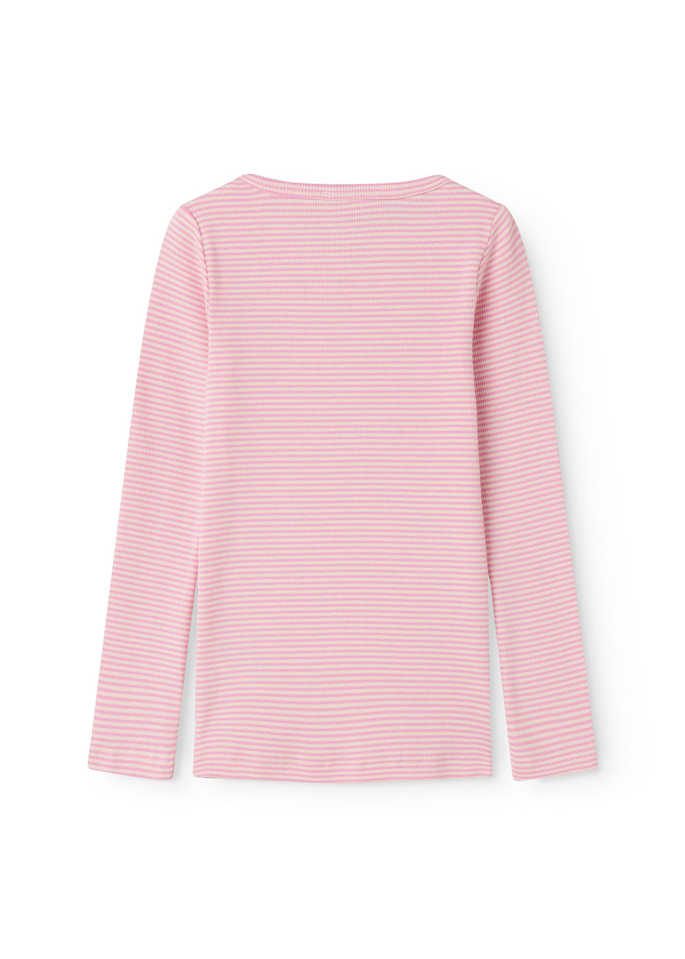 langærmet t-shirt til børn med lyserøde striber