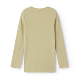 langærmet t-shirt til børn med grønne striber