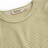 langærmet t-shirt til børn med grønne striber