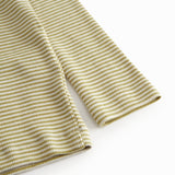 Warm t-shirt for children with green stripes.